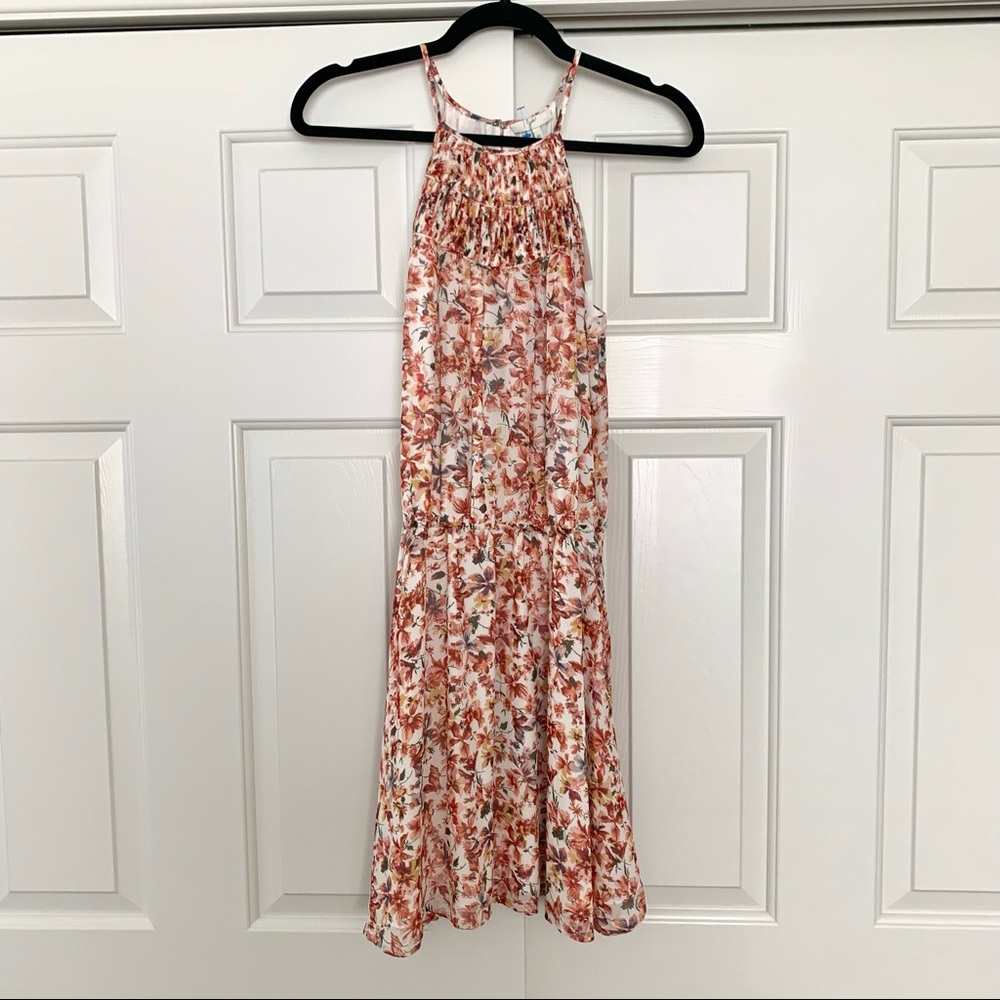 NWT Joie Reinelde White Silk Floral Blouson Dress - Picture 2 of 7